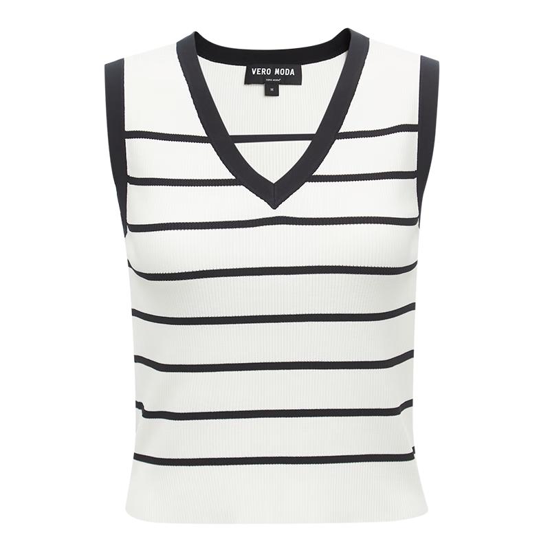 

VEROMODA Women s Striped Knit V-Neck Tank Top XS