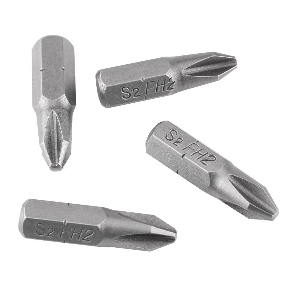 10 Pcs 25mm Length 1 4 Inch Hex Shank S2 Magnetic PH2 Cross Head Screwdriver Bits