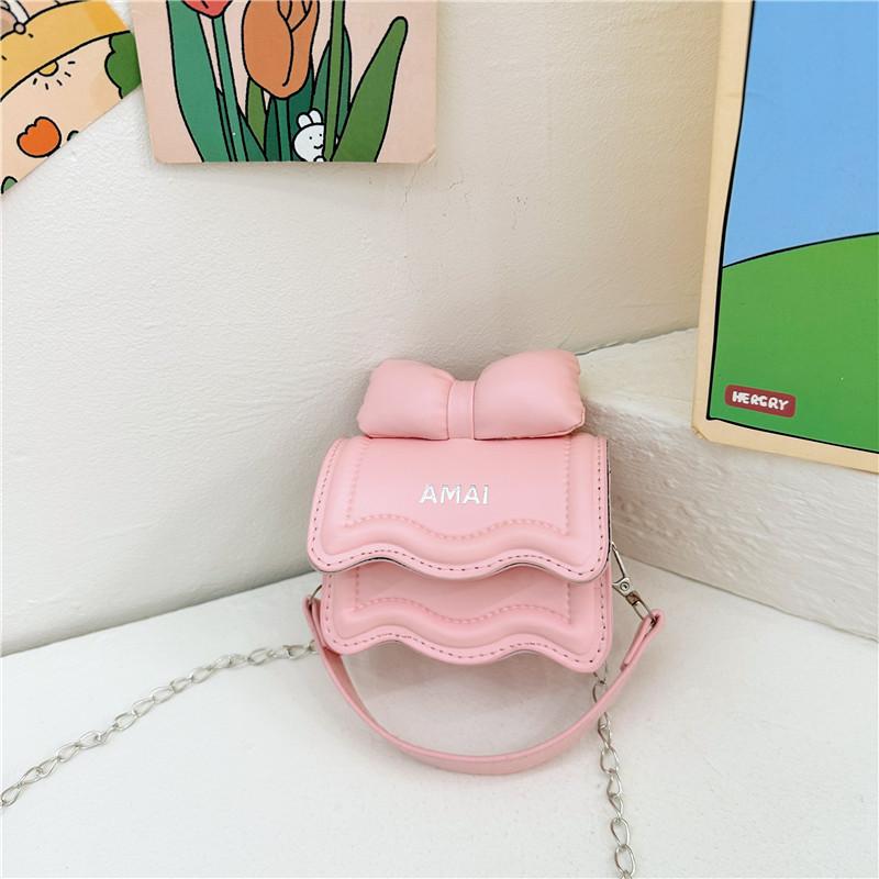 Exquisite trendy children's bag super cute bow bag princess baby foreign style shoulder messenger bag