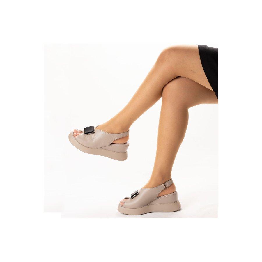 Women's Genuine Leather Wedge Heels Comfortable Stylish Sandals