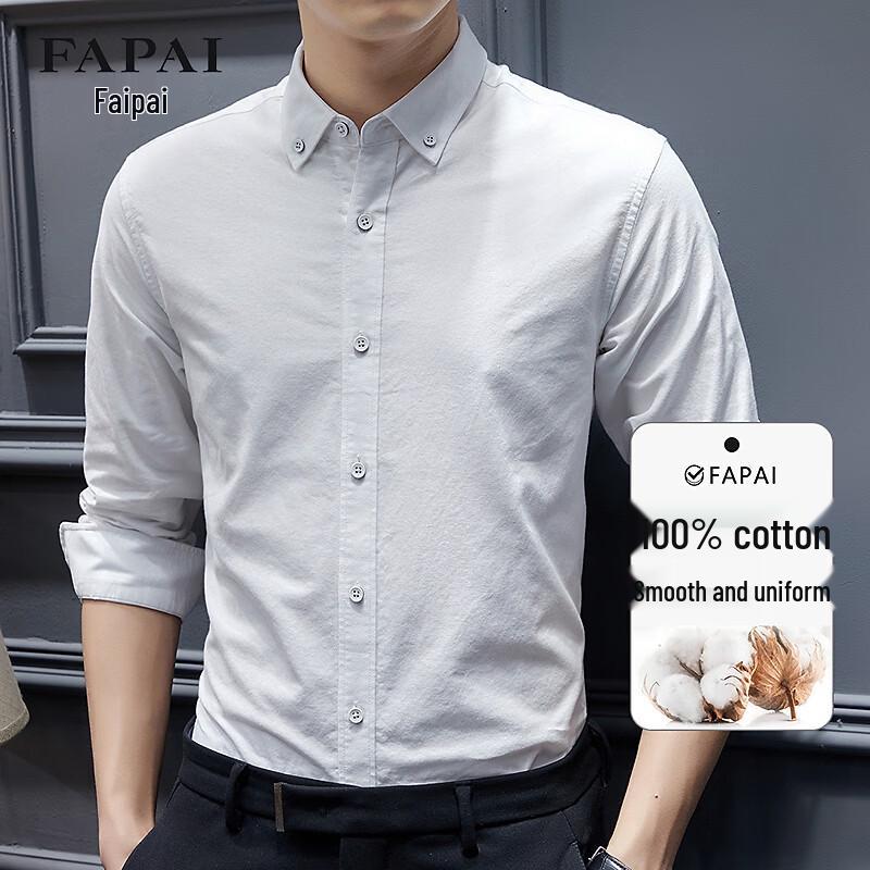 FAPAI Men s 100% Cotton Long-Sleeve Shirt 3XL