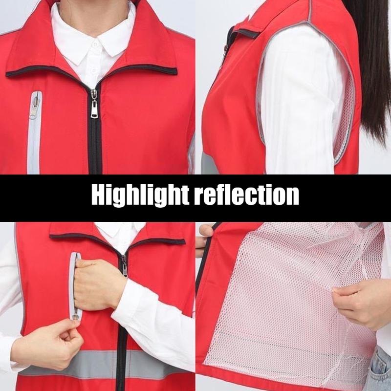 Reflective Vest Security Vest Unisex High Visibility Vest Security Workwear for Men Women Traffic Work Running