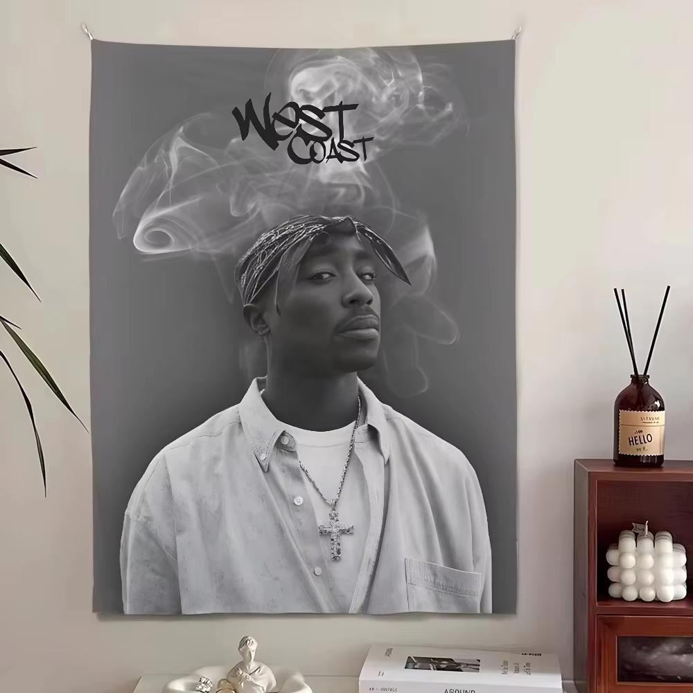 SShakur Rapper Album Tapestry Wall Art Bedroom Decor Backdrop Banner Ideal for Home Living Room Decoration