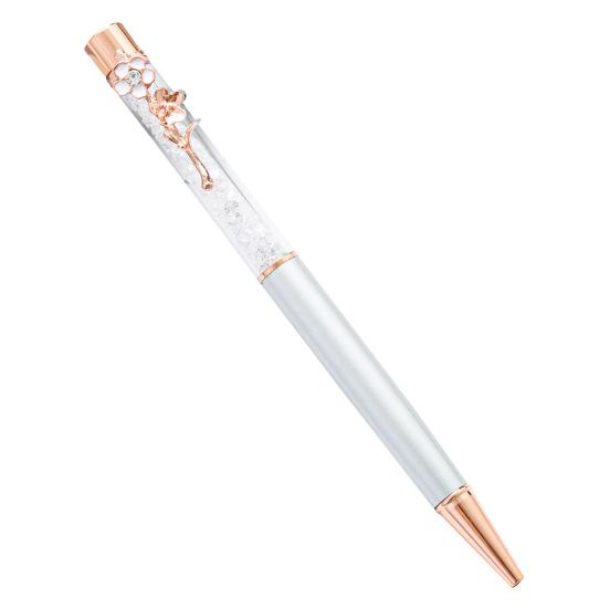 Ball Point Pen Four Leaf Clover Clip Rhinestone Included Multi-color Portable Creative Signing Pen for School