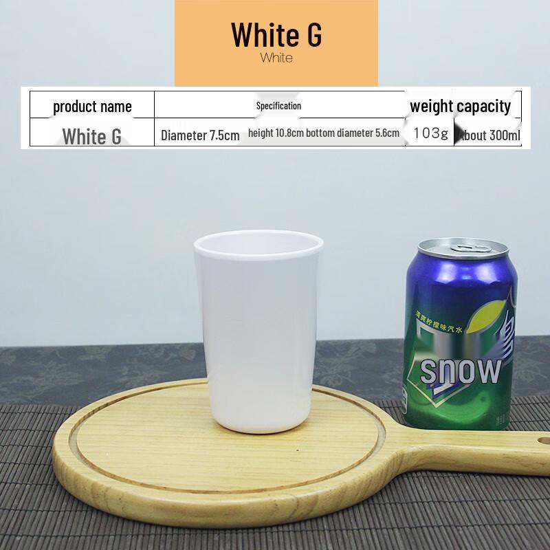 Melamine Imitation Porcelain Anti-Drop Tea Cups - Pack of 10