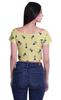 Moomaya Printed Boat Neck Womens Sexy Summer Tops Zip Front Viscose Crop Top