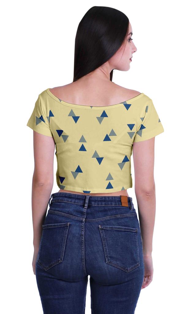 Moomaya Printed Boat Neck Womens Sexy Summer Tops Zip Front Viscose Crop Top