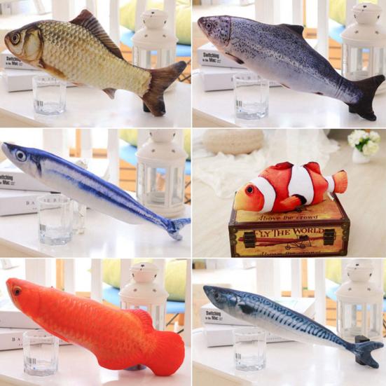 Pet Cat Kitten Fish Shape Catnip Bite-resistant Playing Scratch Chewing Toy