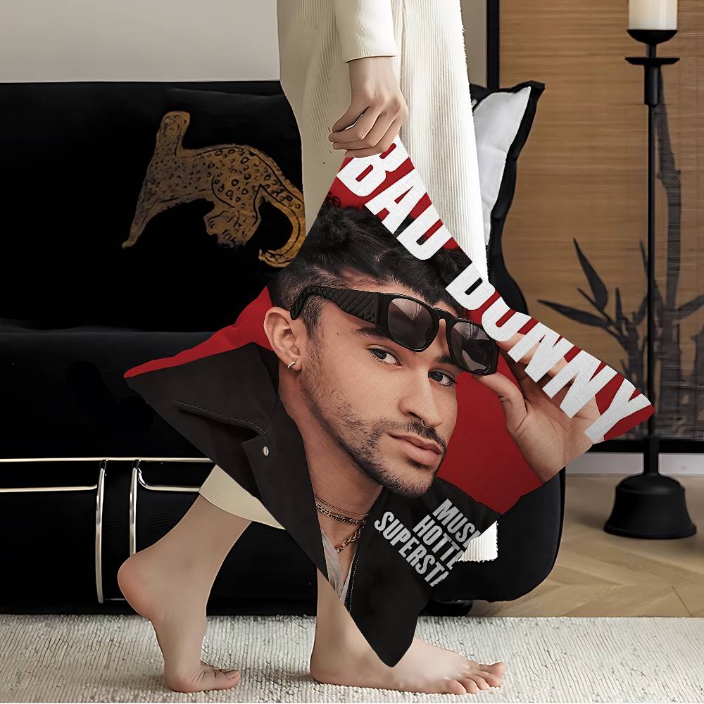 Pop Hip Hop Rapper Bad Bunny Pillowcases Home Bedding Decorative Pillow Cover Wedding Super Soft Pillow Case