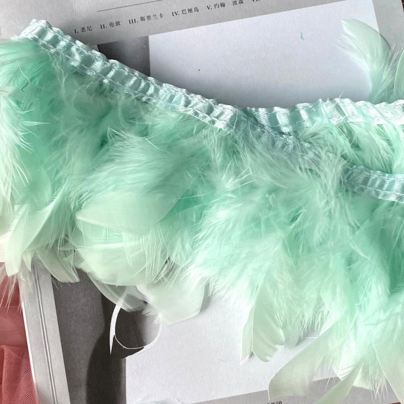 50Pcs Turkey Feather Fire Piece Feather Cloth Edge, Skirt Lace Feather Wall Feather Light Diy Dance Suit Decorative Materials