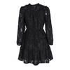 Damen A-Linien-Kleid, elegantes Midi-Spitzenkleid für Damen mit langen Ärmeln, schmale Taille, für Herbst-Frühlingspartys und Verabredungen, Rundhalsausschnitt, Midi