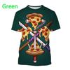 Funny New Pizza Tričko s 3D potiskem Muži Ženy Děti Neformální Chutné Jídlo Grafika Styl Harajuku Streetwear Top Trička