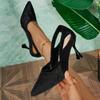 2025 New Autumn Pointed Toe High Heels Stiletto Heel Cutout Mesh Shallow Single Shoes for Women