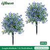 1/2PCS Artificial Violet Flower Balls with Stakes UV-Resistant Realistic Outdoor Decor for Garden, Porch, Patio, Wedding, Home