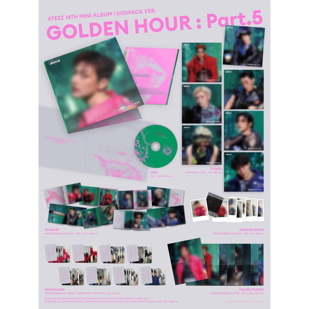 [Pre-order] ATEEZ GOLDEN HOUR : Part.5 (TOKTOQ SET 5EA) (Online Benefit)