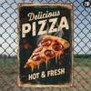 1 Stück Vintage Metallschild Pizza Werbung Wandkunst Kratzfeste Oberfläche Fesselndes Design
