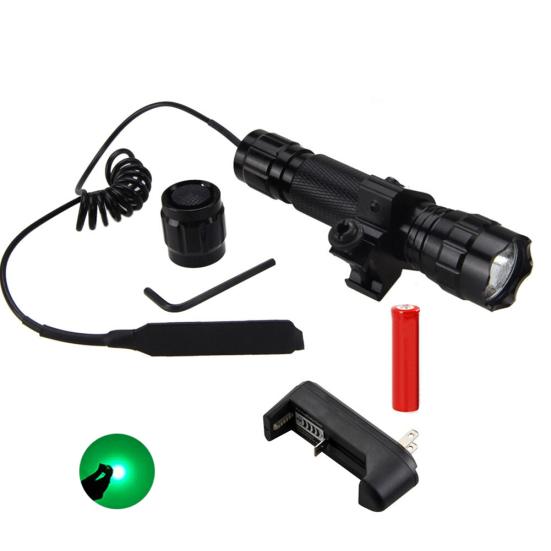 501B Outdoor Tactical Red/Green/White Light Bright LED Hunting Flashlight Torch