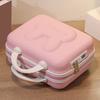 Cosmetic Suitcase Cute Bunny Pattern Portable Handle Combination Lock Zipper Large Capacity Travel Toiletry Makeup Code Case Travelling