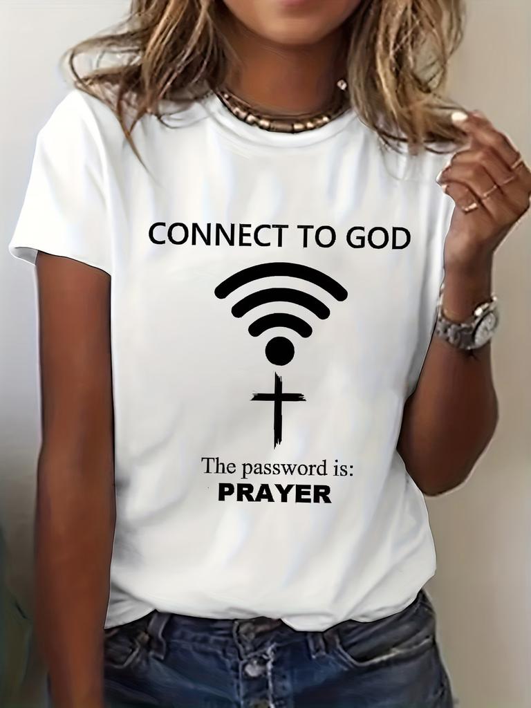 WomenS Christian Faith TShirt with Im a Christian Slogan  Cross White Short Sleeve Round Neck Casual Tee