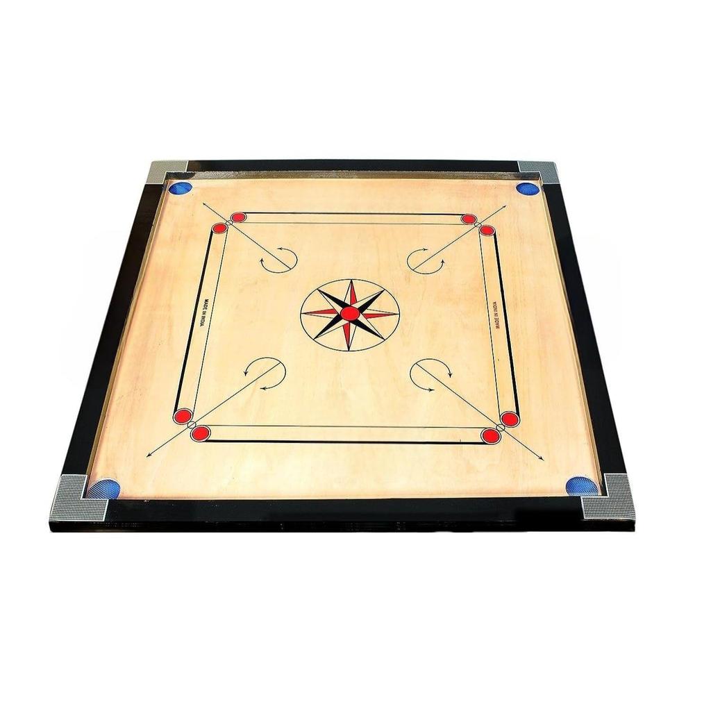 Superior Matte Finish Practice Carrom Board for Serious Professional Practice with Coins Striker and Powder Black New