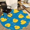 1PC Yellow Duck Bubbles Office Round Area Rug, Mat Suitable For Office, Under Office Chairs Bedroom Living Room Home Decor, Room Deco