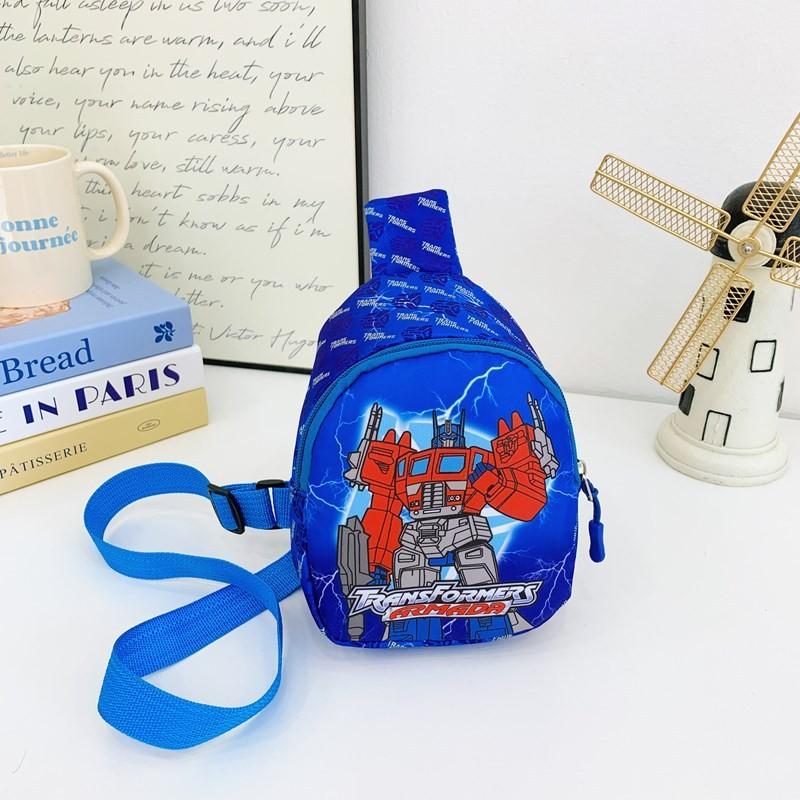 

Print Transformers Kids Crossbody Bag Airflow Fabric For School Outdoor Travel синий