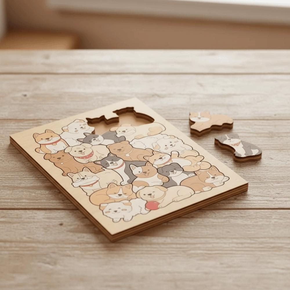 Tabletop Decoration Wooden Stacking Animal Puzzle Educational Learning Toys