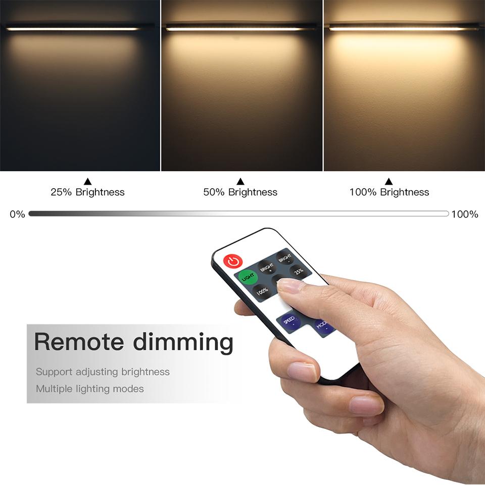 1-6pcs LED Under Cabinet Light Bar Kit With Remote Control Dimmable 30cm 40cm 50cm Warm/White LED Strip for Kitchen Lighting 12v