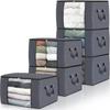 Foldable Clothes Organizer For Closet Set 3 Pieces Gray