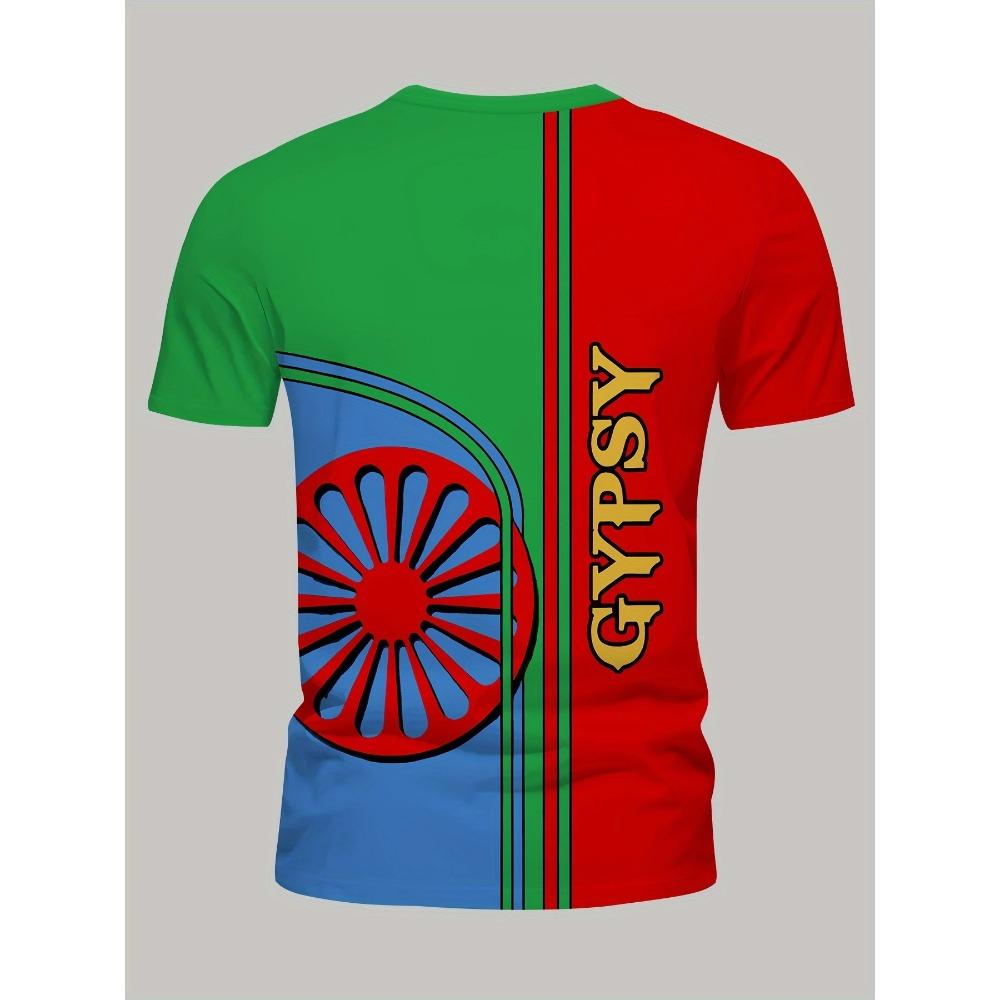 2025 Gypsy National Emblem Graphic T Shirt 3D Gypsy Unisex Printing T-shirts For Men Romani Streetwear Tee Shirts Tops