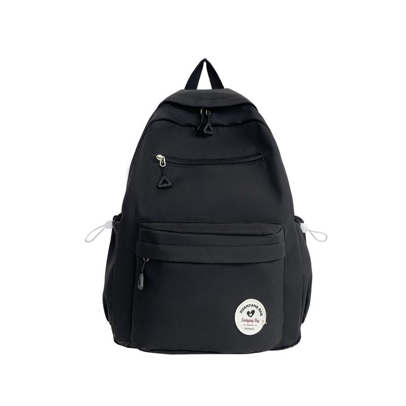 Large Capacity School Bag Women's Solid Color Backpack Lightweight Student Backpack Sports Travel Bag