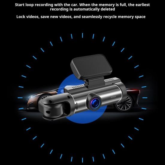 1080P Dash Cam Driving Recorder with Night Vision Loop Recording Wide-Angle Universal Easy To Install Dual Camera Dash Cam