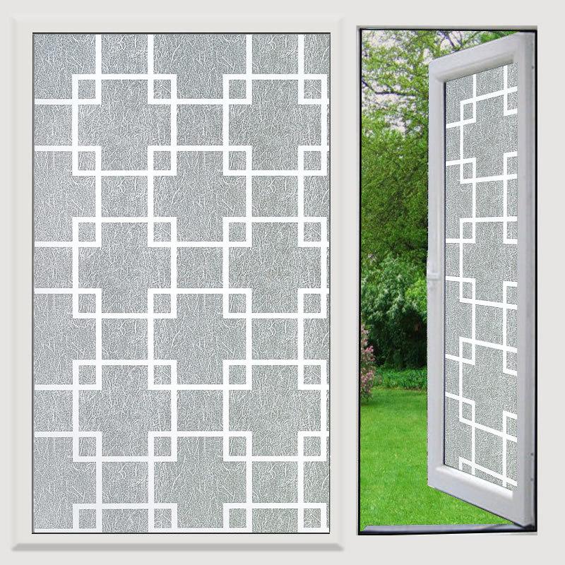 Frosted Window Film Slavic Privacy Decor, Self-Adhesive Bathroom Glass Cover, UV Blocking Frosted Sticker for Home