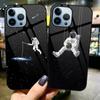 Cartoon Cute Astronaut Case For Iphone 14 13 12 11 Pro Max Mini Xs Xr X 7 8 6s Plus Se 2022 Glass Cover Protection Shell Fundas