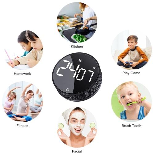 Digital Kitchen Timer, Visual Timer with Large LED Display, Magnetic Countdown Timer for Classrooms, Cooking, Fitness, Baking, Studying, and Teaching,