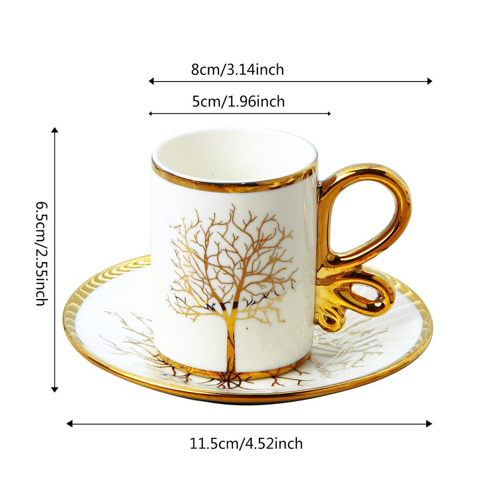 Sada 6 šálků a 6 talířků, evropská lehká luxusní keramická kávová souprava, britský vynikající šálek a podšálek pro odpolední čaj