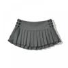 Vintage Y2k Striped Pleated Skirt Women Sexy Preppy Style Low Waist Button Slim A-line Micro Mini Skirt Streetwear