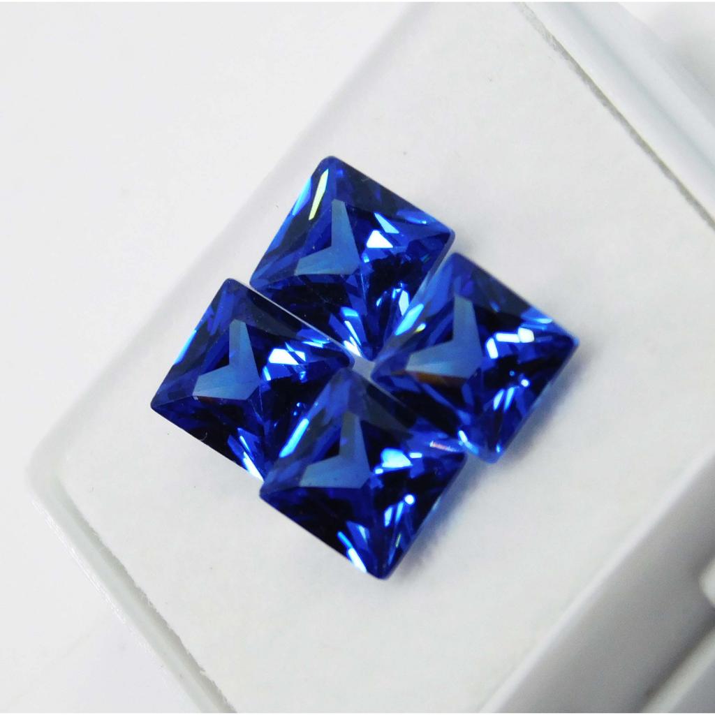 A+ Quality Natural Blue Sapphire Square 4 Ct 4 PCS CERTIFIED Gemstone MULTTIQ131
