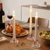 Luxury Glass T-Shaped Candle Holder Wedding Centerpiece Candle Sticks Holders Vase Clear Glass Taper Candlestick Holder
