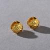 Original Design Simple Fashion Retro Niche Metal Wind Flower Pattern Ear Buckle Gold Versatile Earrings Women