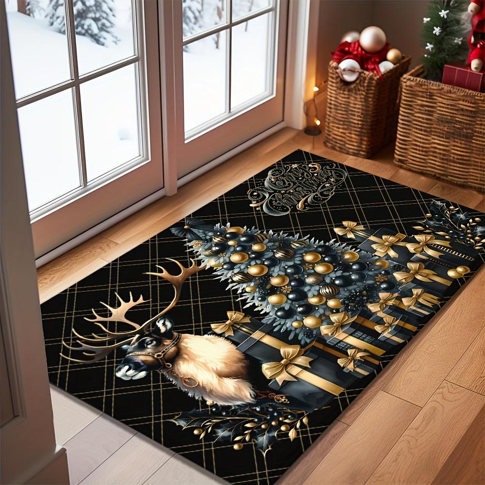 1Pcs Anti Fatigue Kitchen Rugs Merry Christmas Tree Waterproof Non-Slip Thick Cushioned Kitchen Mat Heavy Duty Comfort Standing Mat for Kitchen