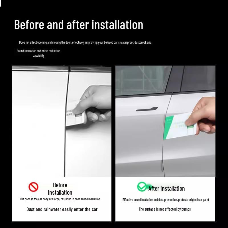 Tesla Model Y Waterproof Soundproof Sealing Strip - Noise Reduction & Door Shock Absorber