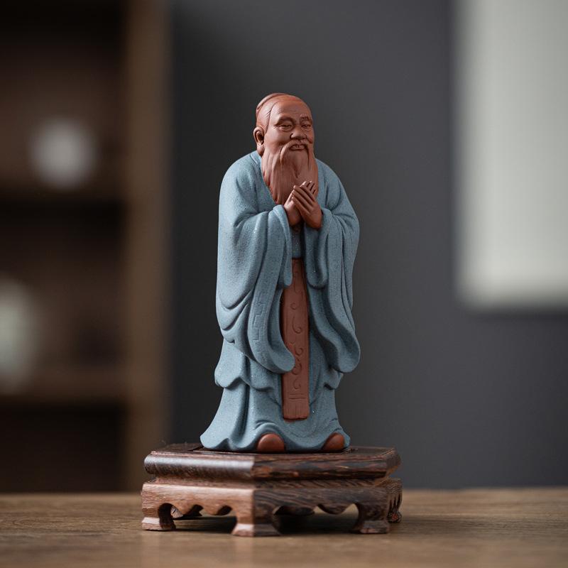 Ceramics Confucius  Characters Statues- Ancient Chinese philosopher sculpture Home Room Office Study Decoration Accessories