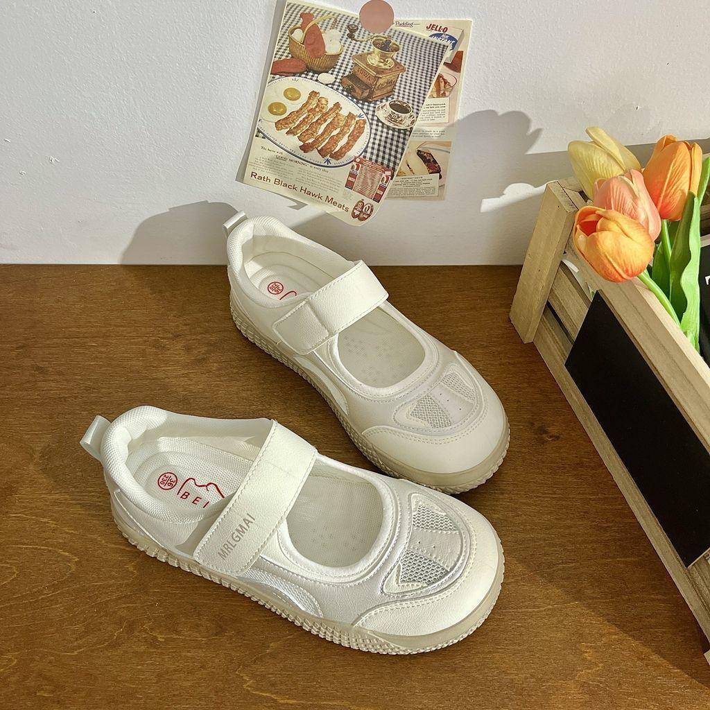 

Ballet shallow mouth Mary Jane women s shoes new niche original Velcro ugly cute board shoes student versatile single shoes 35