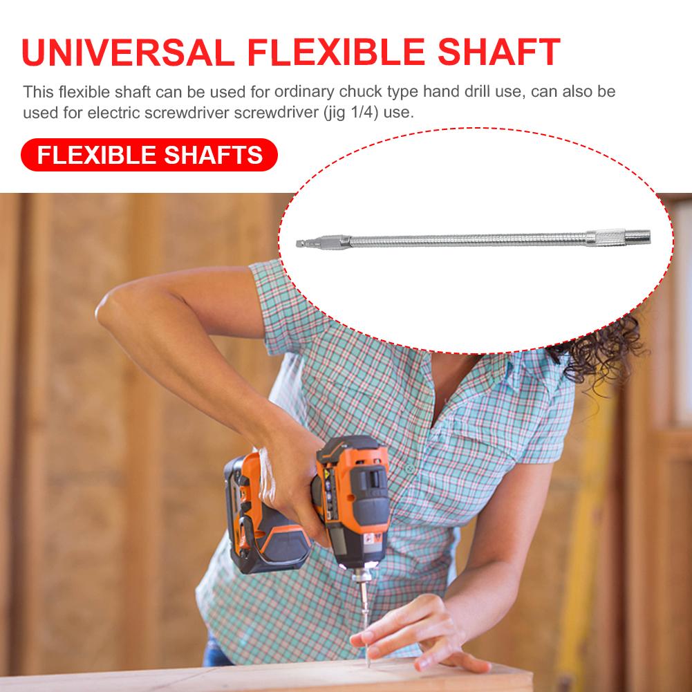 200/300mm Length Metal Flex Shaft Flexible Drill Bit Extension Hex Shank Quick Flexible Drill Bit Extension for Screwdriver