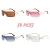 Spice Girls Fashionable Rimless Hollow Out Sunglasses Women Hipster Streetwear Accessories for Daily Wear