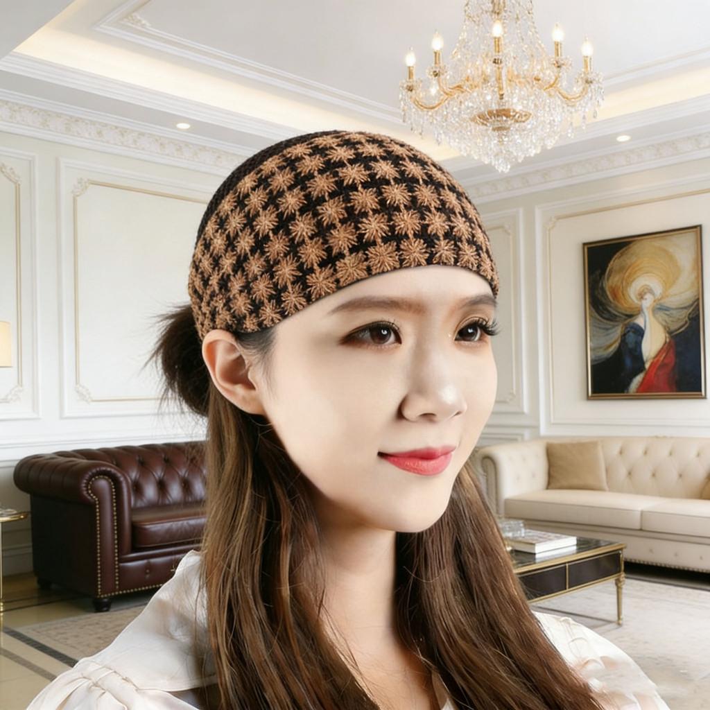 Ethnic Style Collapsible Ladies Head Wrap With Breathable Lace For Summer And Winter Fashion