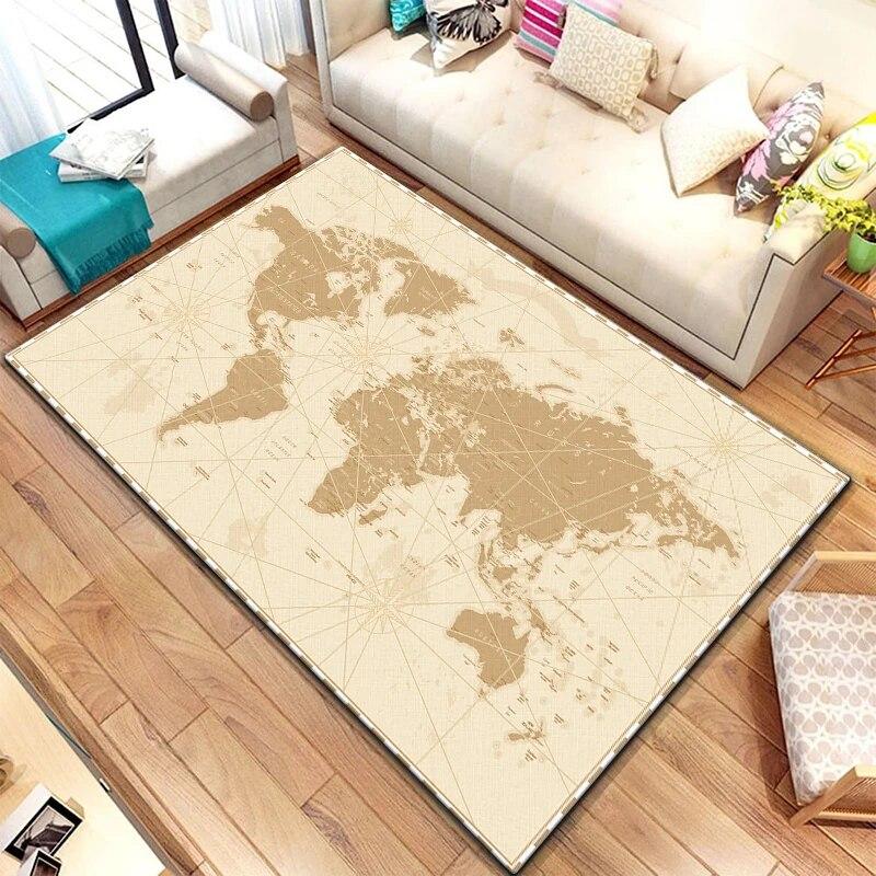 Map Carpet  Kitchen Mats for Floor Play Aera Mat Picnic Mat Camping Cushion Floor Mat  Living Room Rug Game Area Mat Room Decor