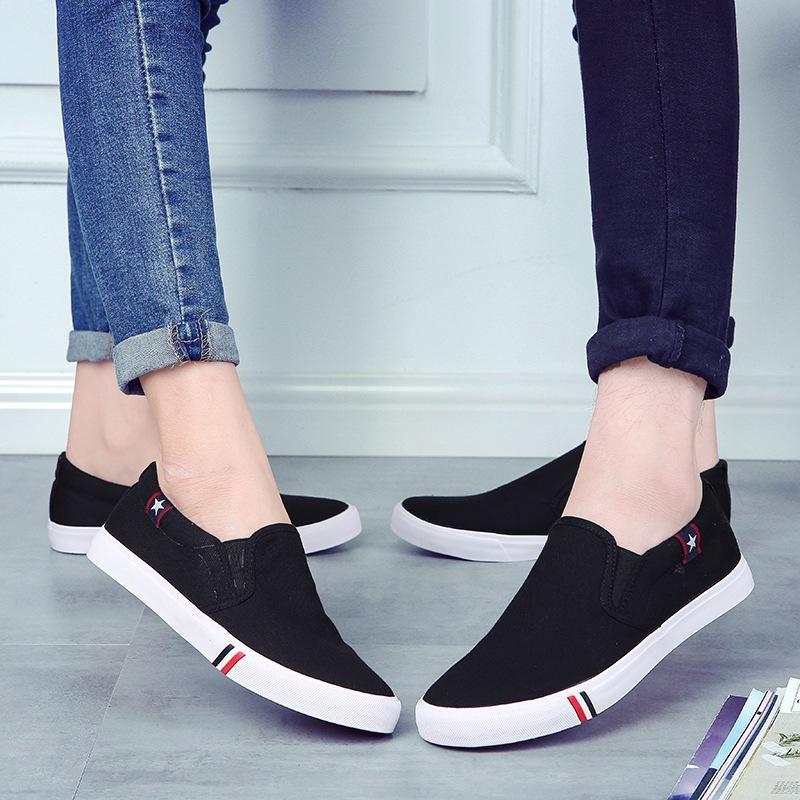 Low-top men's canvas shoes men's shoes breathable one-pedal casual board shoes men's large-size shoes labor insurance shoes