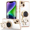 Vāciņš iPhone 14 Plus - Balts - Astronauts - Aizsardzība pret skrāpējumiem - Regulējams statīvs - Elastīgs
